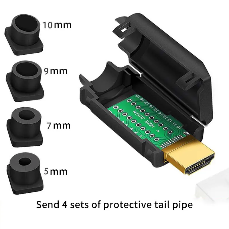 HDMI сварочная головка разъем корпус из алюминиевого сплава позолоченный шарнир 4K HD линия DIY мужской