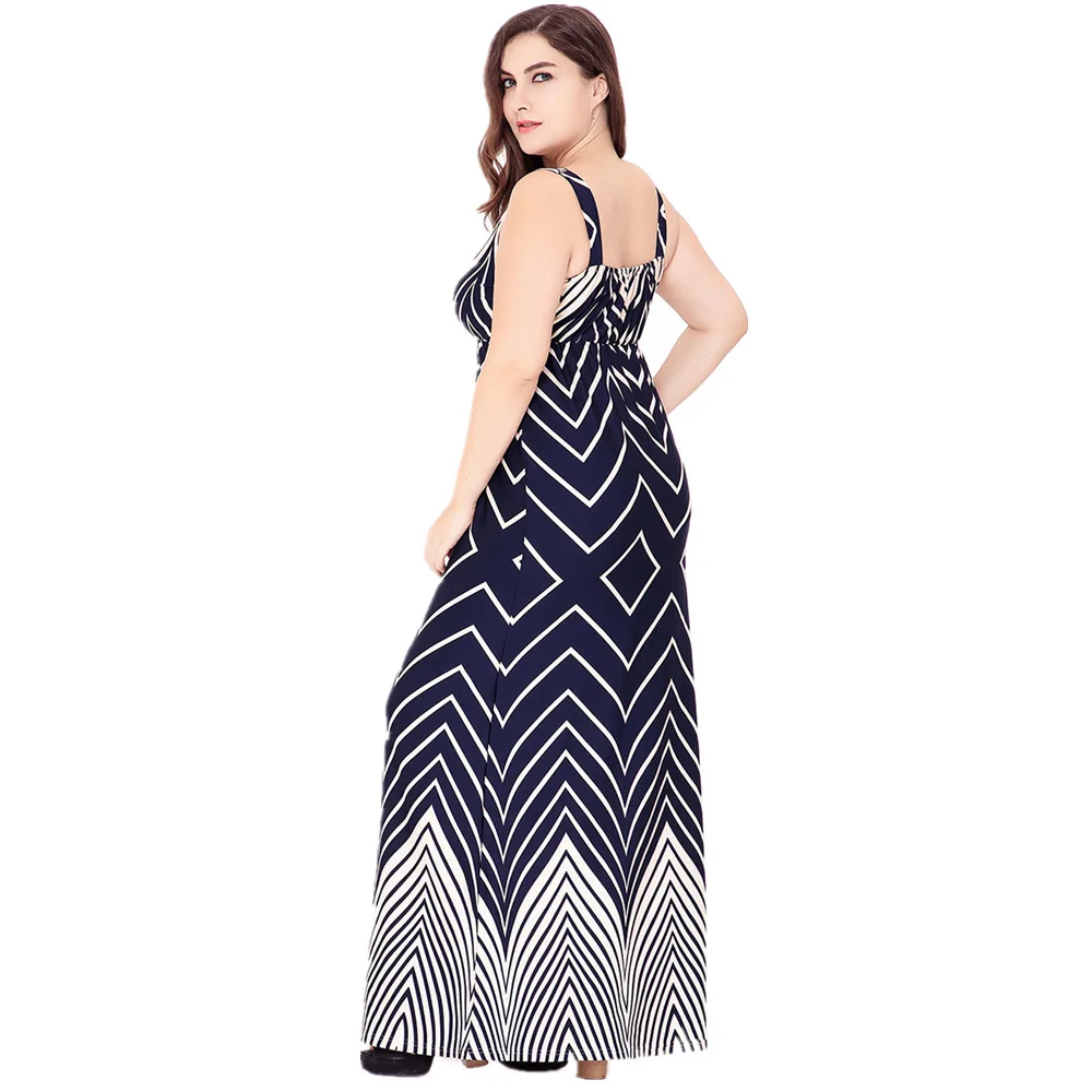 Женское платье с принтом Boho Красное длинное вечернее большого размера 5XL 6XL для