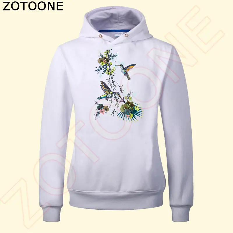 ZOTOONE наклейки в стиле ретро с цветами и чернилами 10,7*17 см патчи с птицами для одежды DIY Женская футболка куртка класс-Термотрансферная F