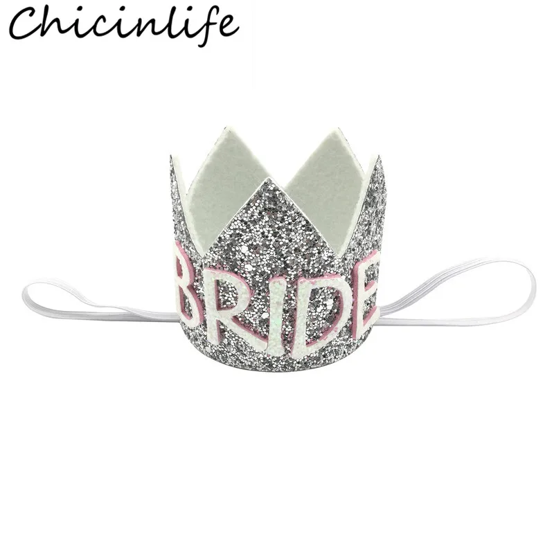 Chicinlife, 1 шт., Золотая/Серебряная корона невесты, повязка на голову, девичник, вечерние, свадебные, свадебные, для душа, повязка на голову, украшения