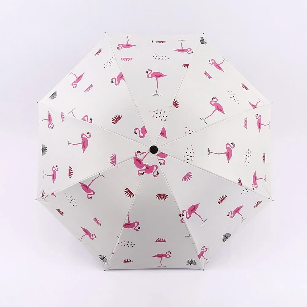 New Pattern Fresh Mori Flamingo Reindeer Too Parasol Three Fracture Defence Ultraviolet Rays Black Rubber Sunshade JJ-YS55 | Дом и сад