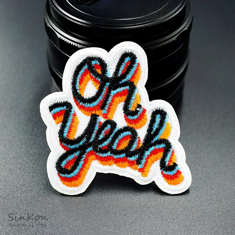 Oh yeah(Размер: 6,5X6,0 см) DIY железная нашивка вышитая аппликация, этикетка для шитья одежды наклейки аксессуары для одежды значок