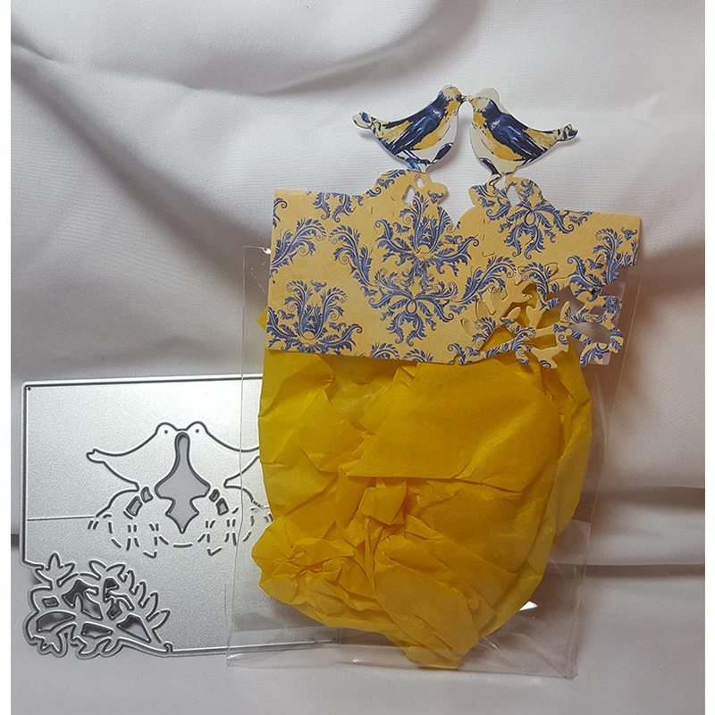 

3D Birds Greeting Card Metal Cutting Dies Silver Stencil For Scrapbooking Album Photo Paper Cards Crafts New 2019 Decorative
