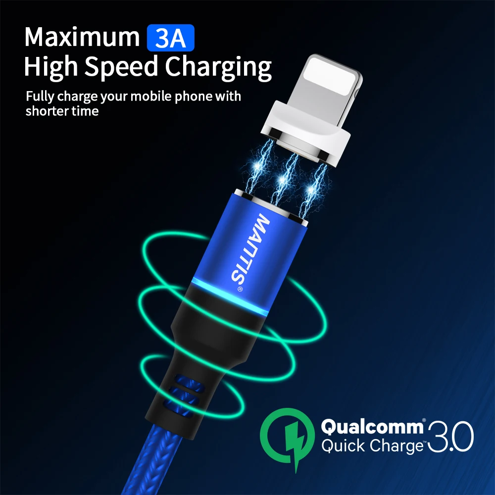 MANTIS 3A Magnetic Charging Micro Usb Cable For Samsung S7 Fast Cord Huawei Xiaomi Redmi 4X Note 4 5 | Мобильные телефоны и