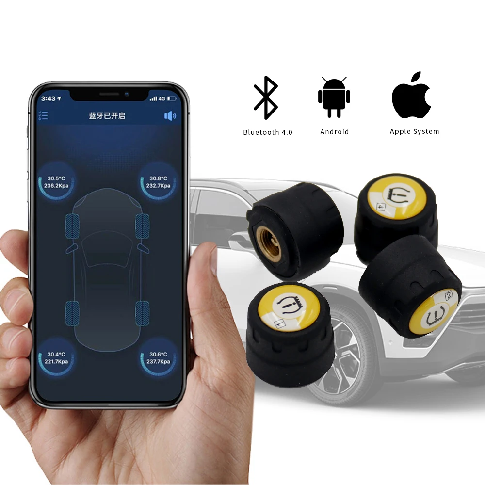 Система мониторинга давления в шинах автомобилей/мотоциклов TPMS IOS/Android дисплей с
