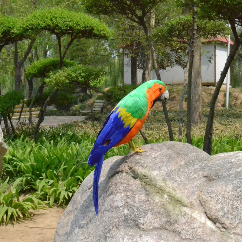 Птица из полиэтилена и красочных перьев ручной работы около 40 см w3936 | Игрушки