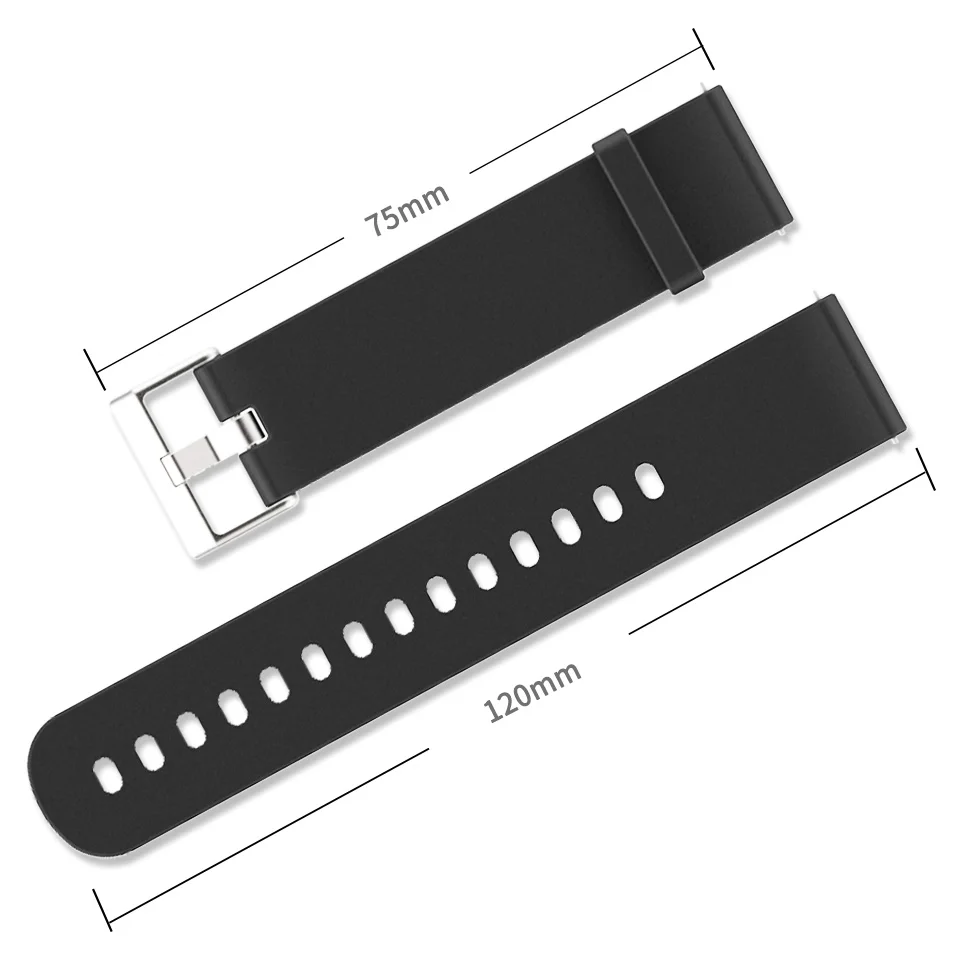 Ремешок для браслета Xiaomi Amazfit 20 мм Универсальный силиконовый ремешок часов
