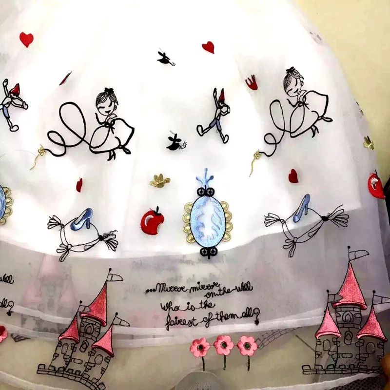 FFLACELL 1 ярд сказочное королевство Вышивка Ткань принц/Принцесса/замок ткань для