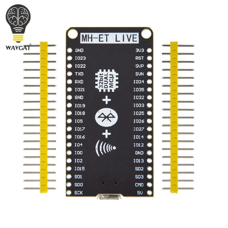 WAVGAT ESP32 плата разработки WiFi + Bluetooth ультра низкое энергопотребление двухъядерный