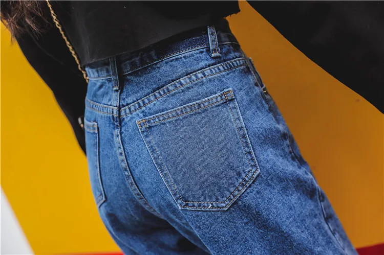 Женские джинсовые брюки-Капри повседневные джинсы с отстрочкой из хлопка 7XL