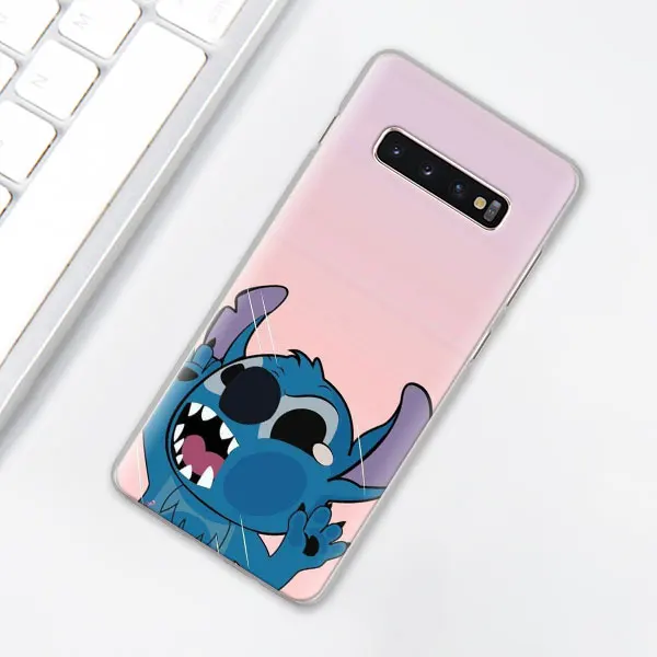 014 Милый мультфильм, Стич чехол для телефона для samsung Galaxy S10e S10 плюс S7 S8 S9 Plus, Note 8, 9, 10, плюс S10 5G M20 M30 жесткий чехол Coque - Цвет: 014