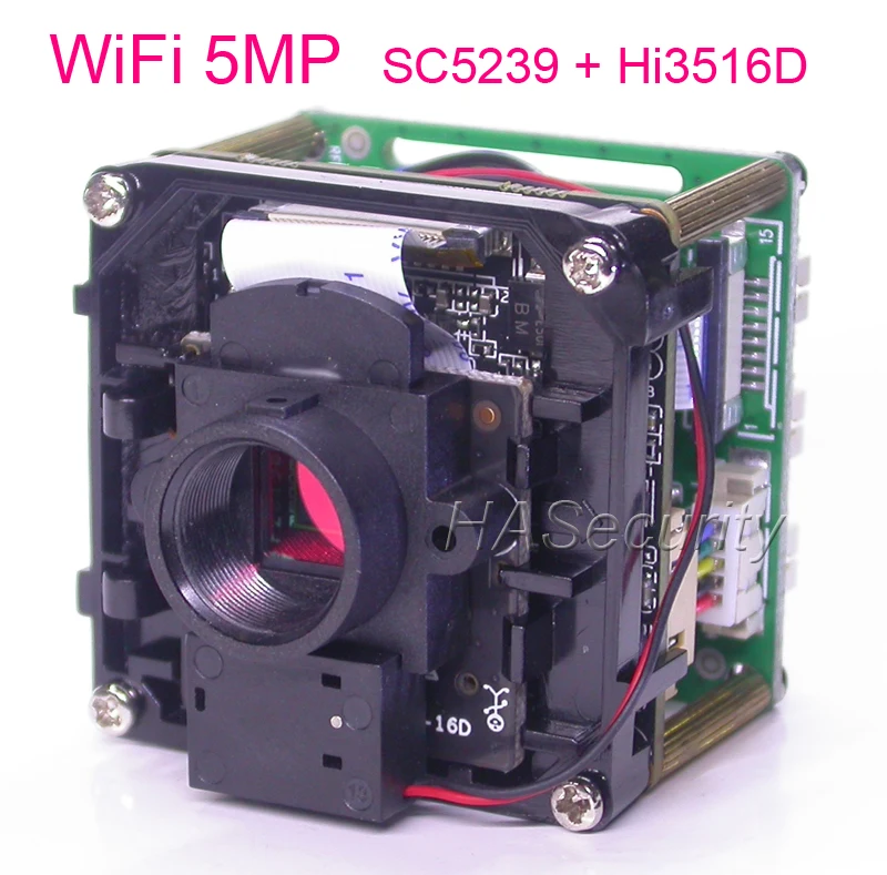 WiFi 5.0MP H.265/H.264 1/1. 2 7 &quotSmartSens SC5239 CMOS + Hi3516D IP CCTV камера Модуль платы блока программного