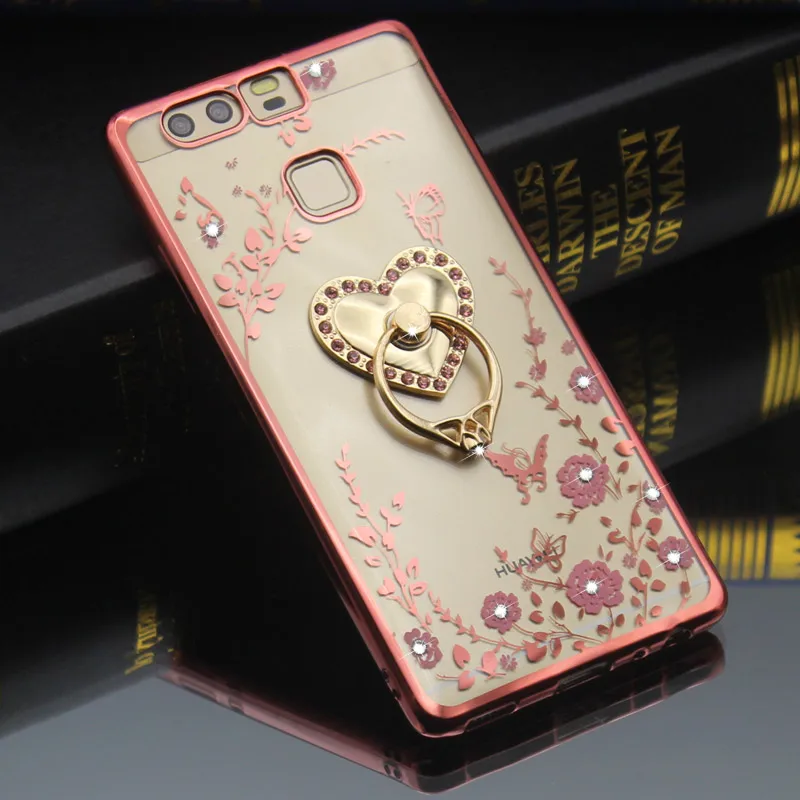 Задняя крышка для huawei P8 P9 P10 Lite Nova Plus 2017 Royal Luxury кремния кристалл алмаза блеск ТПУ