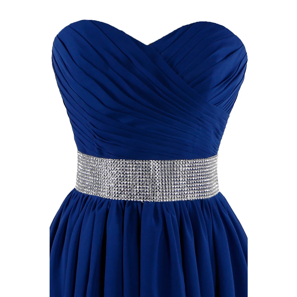 2016 новое Королевское синее платье невесты de cocktail без бретелек на шнуровке