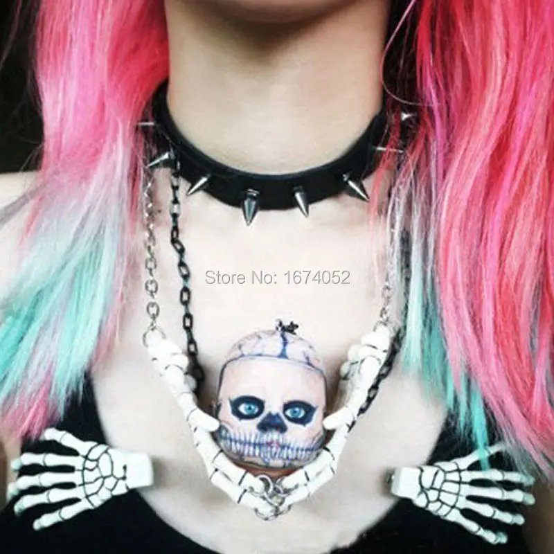 Модные ювелирные изделия ручной работы в стиле панк фетиш шипы воротник кожаный