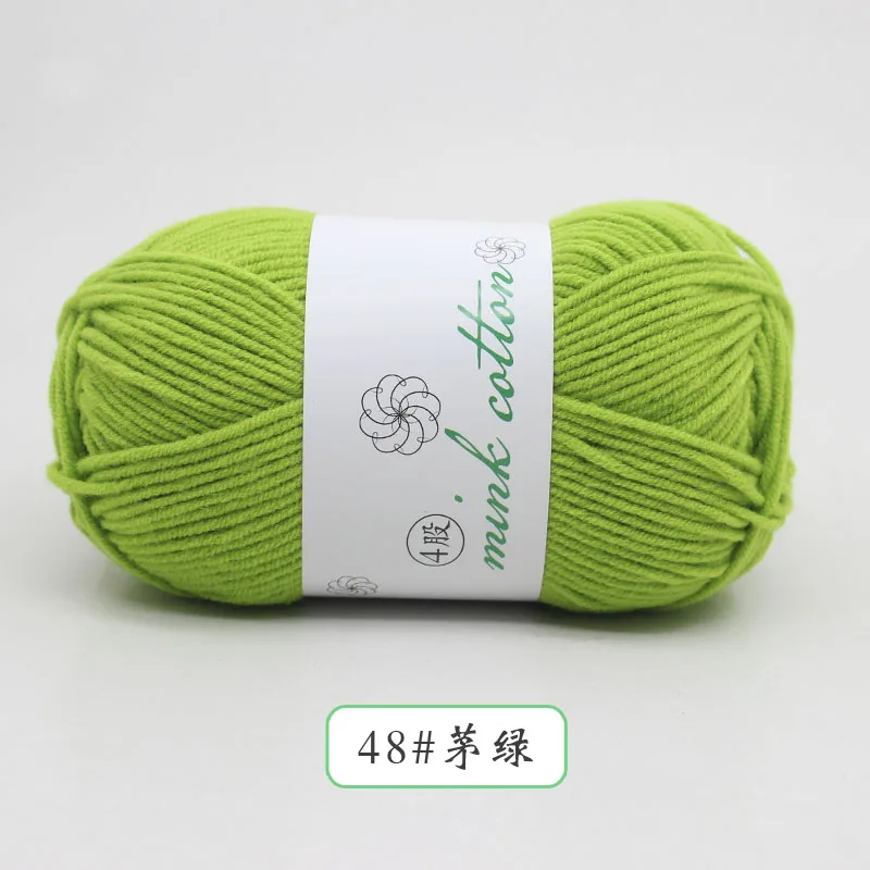 48 50g/ball пряжа для вязания ручная вязка крючком молоко Мягкие Детские хлопчатобумажной пряжи DIY ремесло вязать свитер шарф Hat - Цвет: 48