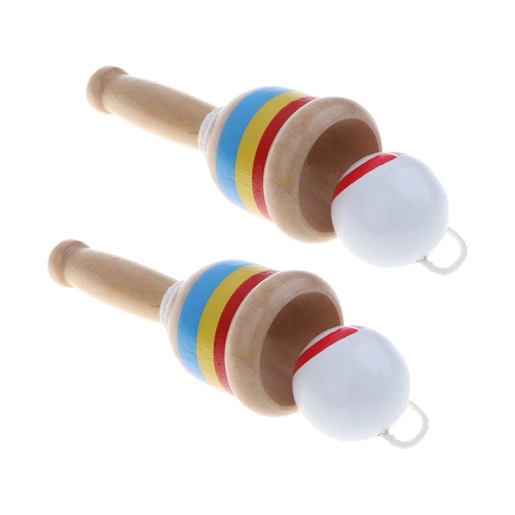 Набор из 2 японских классических деревянных игрушек чашка Kendama и мяч для