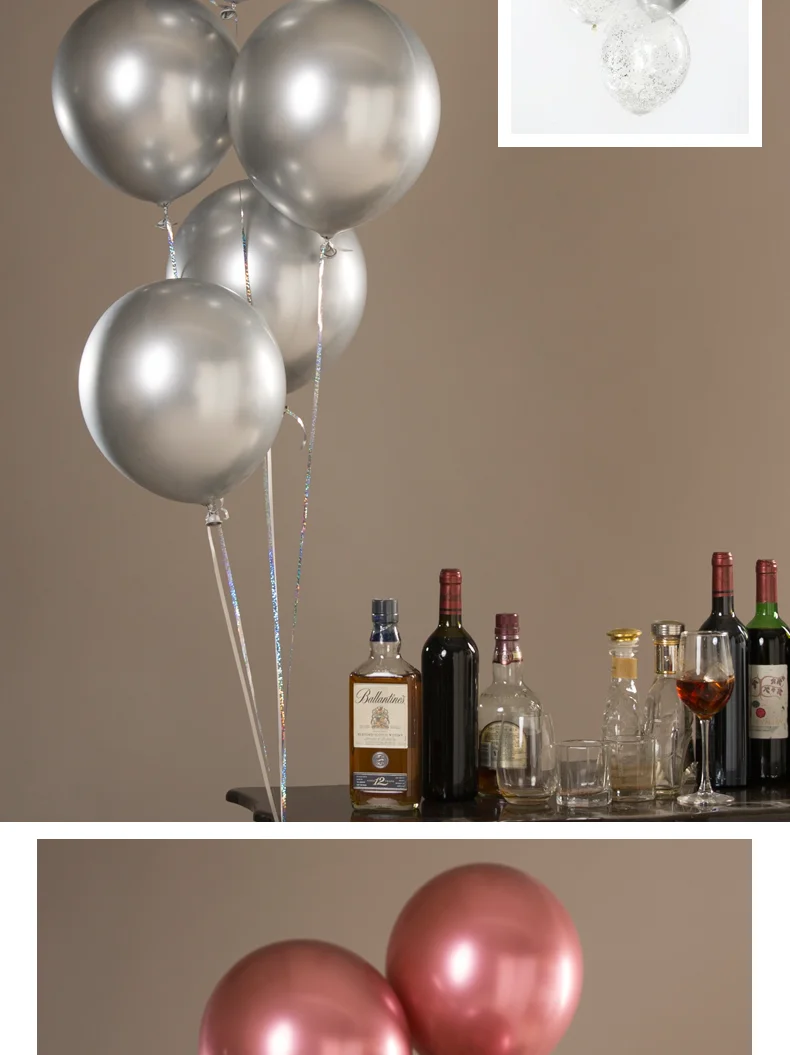 50pcs Chrome Latex Balloons Wedding Party Decor Globos Thick Pearl Metallic Ballon birthday party decorations kids