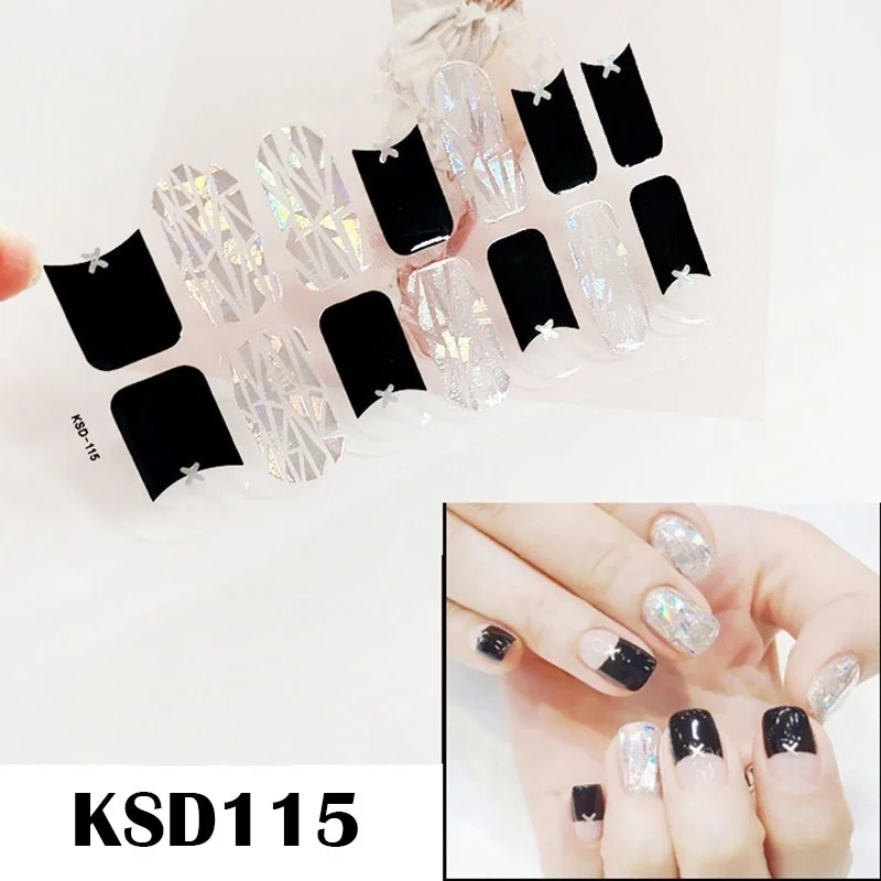 KSD115 Леди KINDOM DIY стикеры 3D на ногти Nail Art Лазерная целлофановая блестки накладные ногти водонепроницаемый дизайн ногтей экологическая фольга для обертывания ногтей - Цвет: KSD115