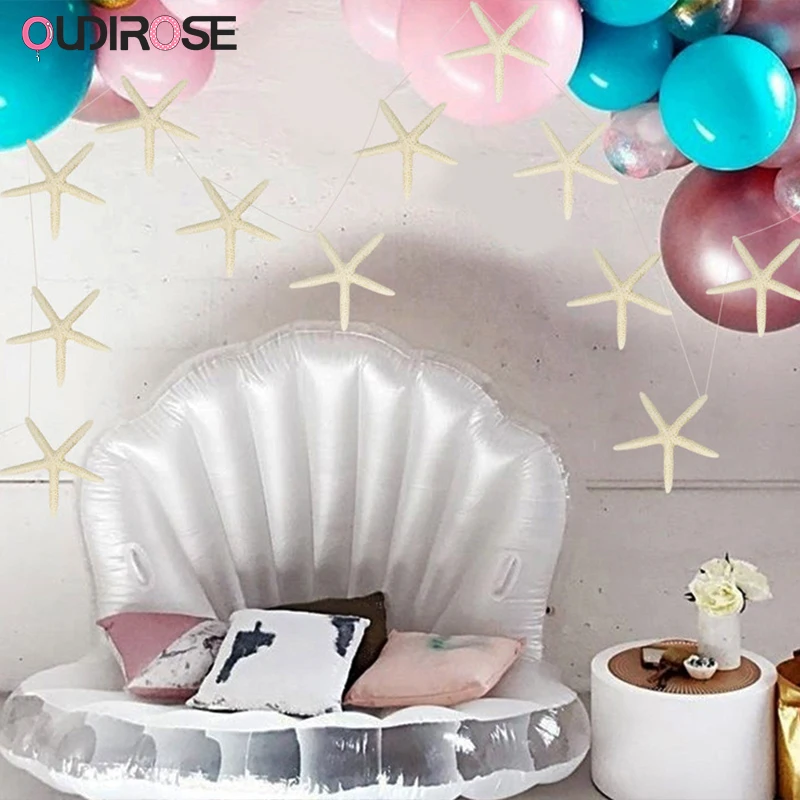 Marine Style Mermaid Starfish Shell Flags Wedding Decorations Birthday Party DIY Romantic Room Valentine's Gift Supplies | Дом и сад