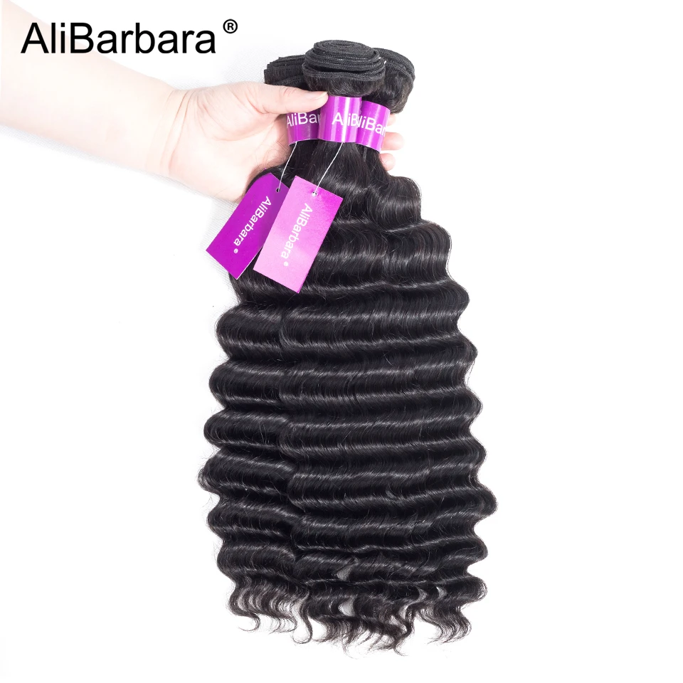 Волосы AliBarbara перуанские свободные глубокие пряди волос Remy человеческих 4 для