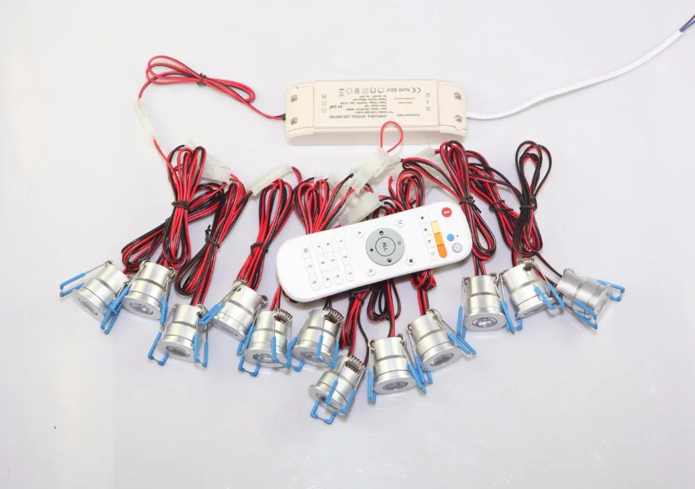 

Free Shipping 12pcs 3W Mini LED Downlight Dimmable LED Spotlight Warm/Natural/Cool White 2.4G Dimmer Cabinet Lamp 110V/220V AC