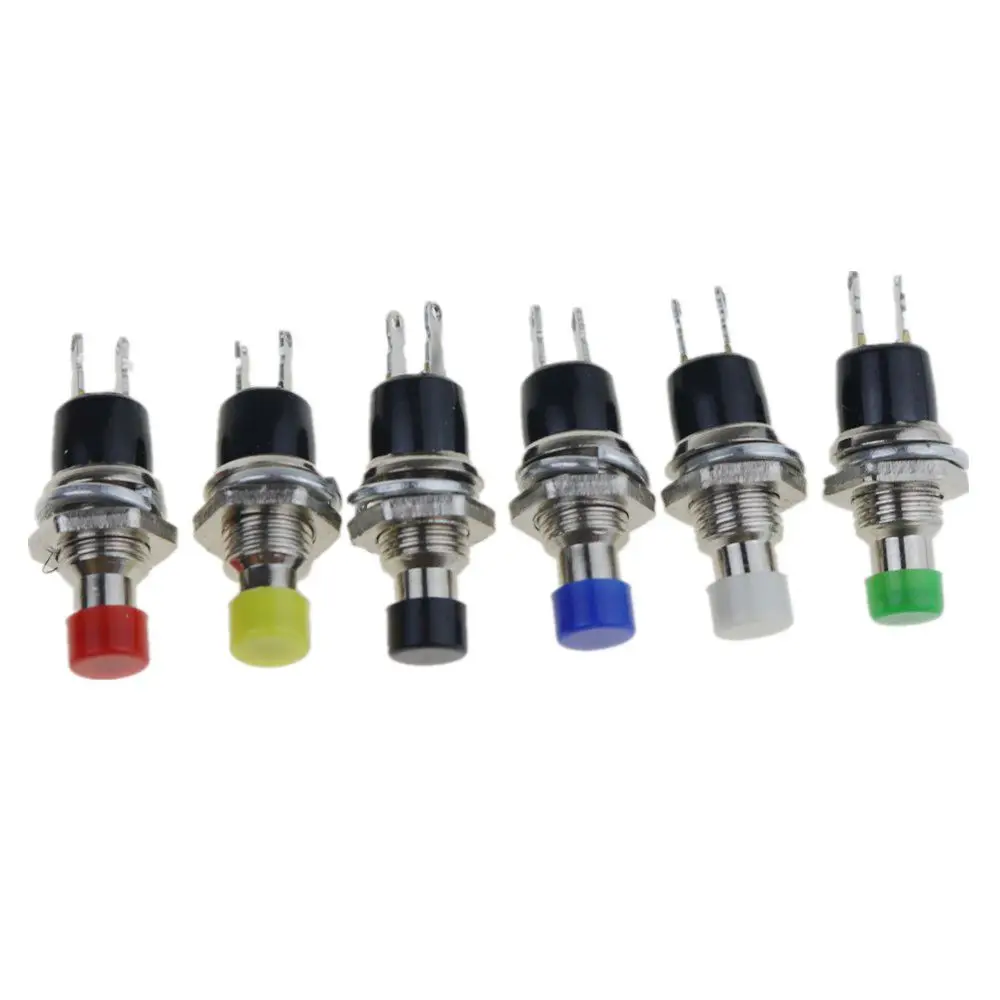 

6pcs 7mm Momentary Push button Switch Press the reset switch Momentary On Off Push Button Micro Switch Normally Open NO pbs-110