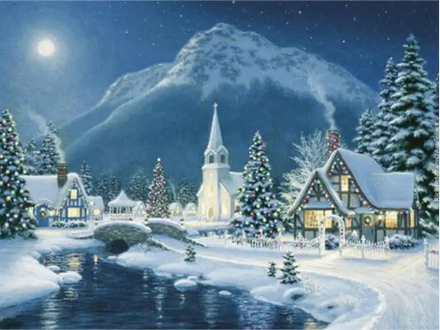 

Diamond Painting Winter Landscape DIY 5D,Diamond Mosaic Snow,Handmade,Cross Stitch Kits,Diamond Embroidery,Patterns,Rhinestones