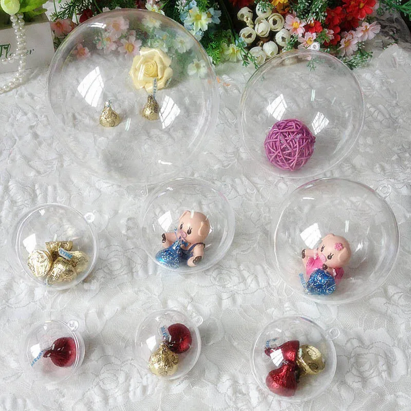 2019 год рождественские украшения подвесной круглый шар прозрачные конфетные