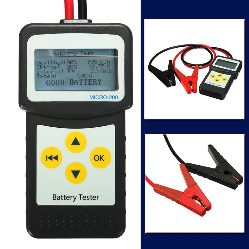 1set 12V Digital Car Battery Tester Auto Vehicle Battery Analyzer AGM GEL MICRO-200