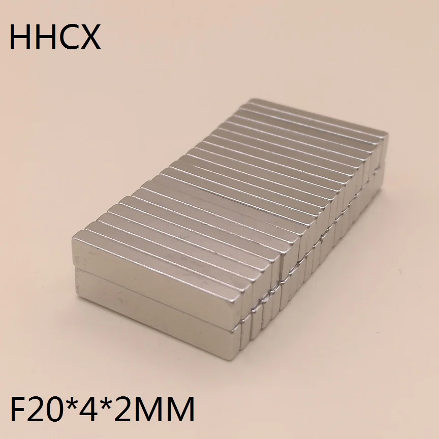 100 шт./лот F 20x4x2 N35 Сильный квадратный редкоземельный магнит NdFeB 20*4*2 неодимовые
