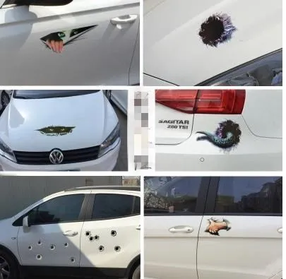 Оригинальные 3d наклейки на автомобиль стикеры стерео наклейка с отверстием в