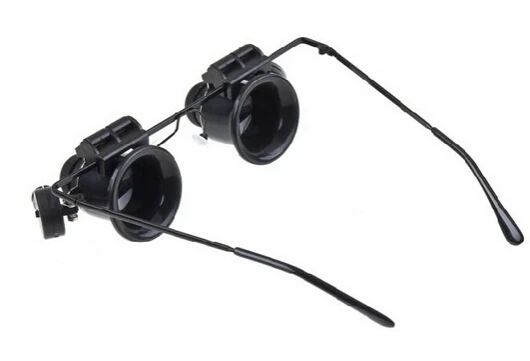 Eyes lighted magnifying glasses type with dual LED lights watch repair manager 9892A 20 times X Headset Fast Shipping | Электронные