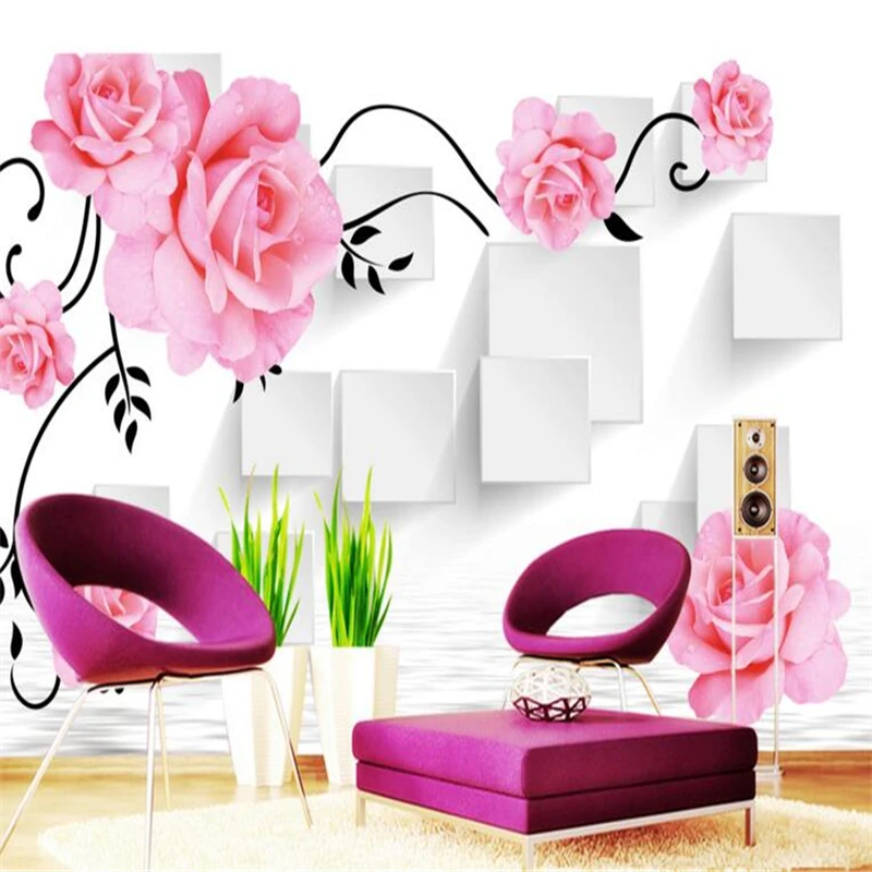 

Beibehang 3D Wallpaper Photo Roses Wall 3D Living Room Bedroom TV Wallpaper Decorative wallpaper for walls 3 d papel de parede