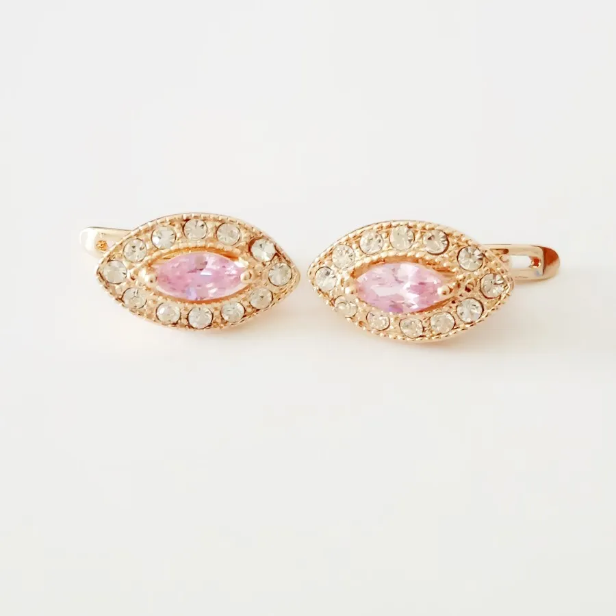 Комплект из колье серёг и кольца цвета розового золота|luxury wedding jewelry set|women necklace and
