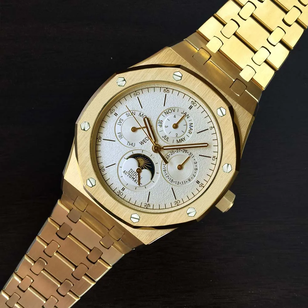 Мужские часы Топ бренд Роскошный механический автоматический Мода Бизнес Moonphase 30