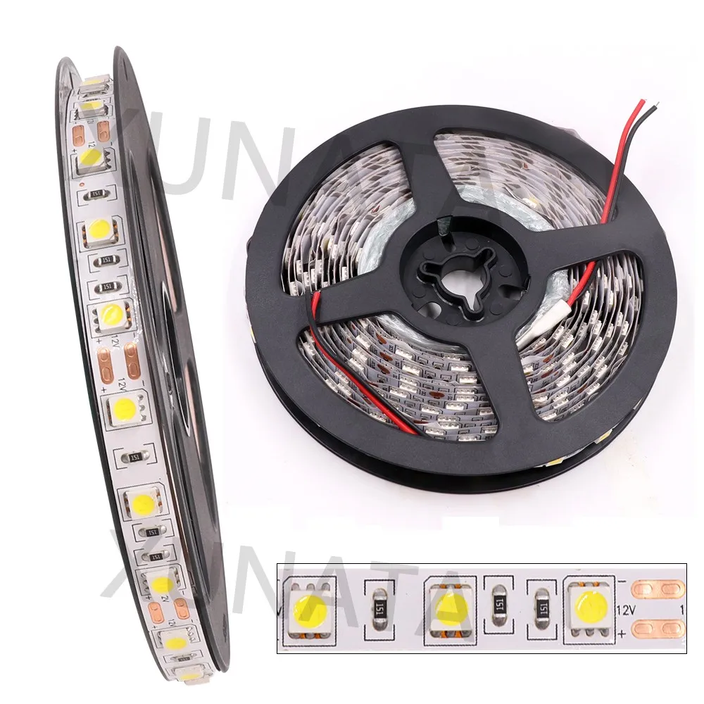5 м/лот DC12V SMD 2835 5050 лента света 60leds/M Водонепроницаемый белый/теплый белый супер яркий 5054 гибкие светодиодные полосы