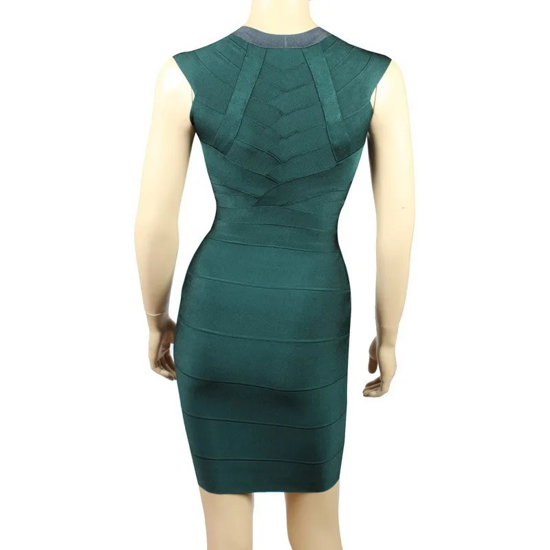 HL Deep Green без рукавов Бандажное Платье женское коктейльное платье | Женская одежда