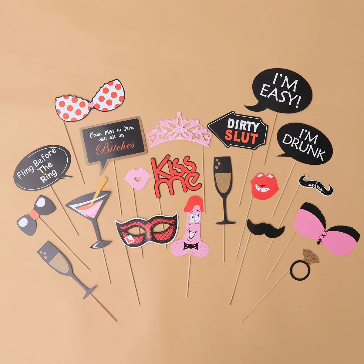 20pcs Bachelor Party Favors Photo Booth Props Kit Funny Bachelorette Paper Selfie Accessories Decoration Supplies | Дом и сад