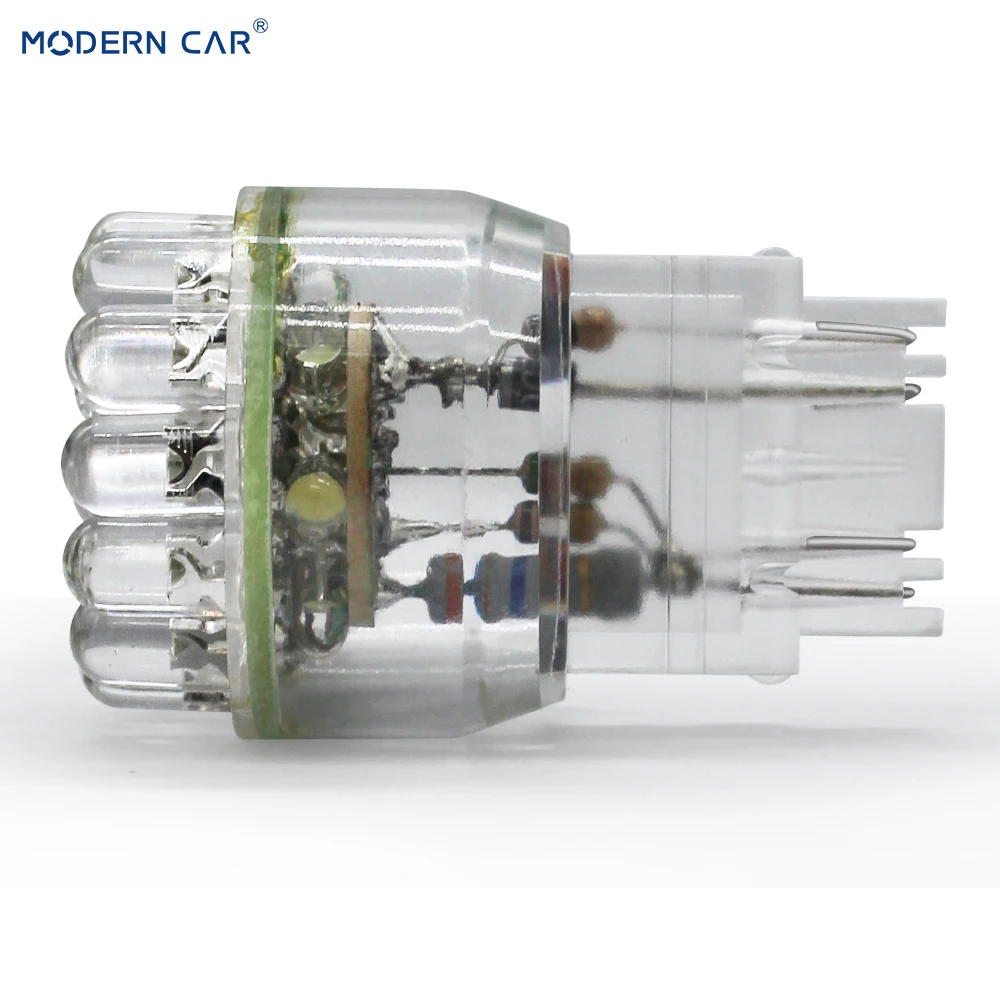 Современный автомобильный 1 шт. T20 светодиодный светильник для авто 7443 25SMD, дневной ходовой светильник, сигнальный светильник, синий, зеленый, белый, стоп-сигнал, задний фонарь