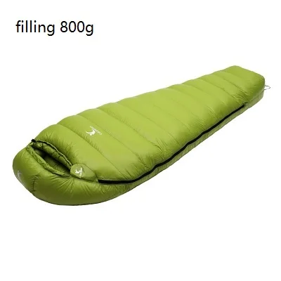 green 800g Сверхлегкий спальный мешок, спальный мешок для кемпинга, зимний осенний спальный мешок для мумии, вакуумный спальный мешок для кемпинга, аксессуары для кемпинга - Цвет: green 800g