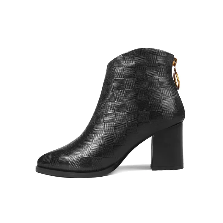 Женские ботильоны из телячьей кожи MLJUESE коричневые на высоком каблуке с плюшевой