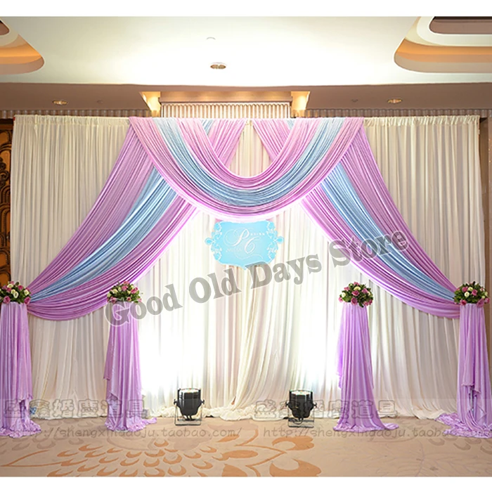 

Rainbow Color Wedding Backdrop beautiful swags Marriage drapes Wedding Decoration 10ft x 20ft