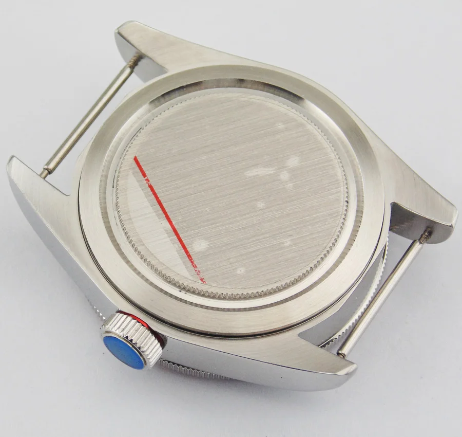 Чехол из нержавеющей стали с красным ободком и сапфировым стеклом для ETA 2836