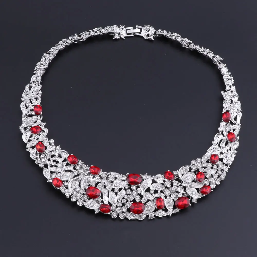 OEOEOS африканские Бусины Ювелирные наборы для женщин Кристалл ожерелье серьги