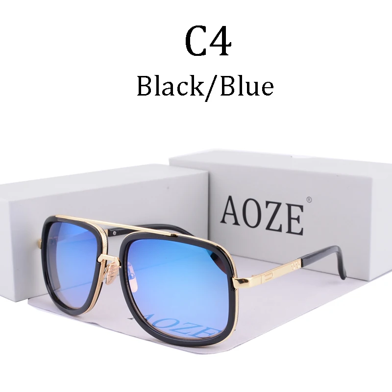 AOZE негабаритных ретро бренд стимпанк Солнцезащитные очки UV400 для мужчин женщин розовые зеркальные солнцезащитные очки анти UVA очки D1828