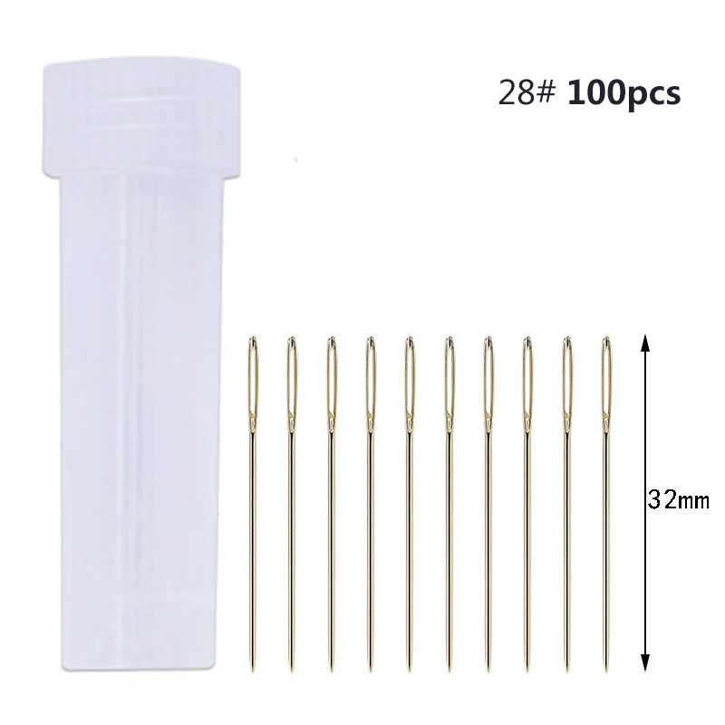 100PCS Gold-plated Needles Long Large Hole Sewing Stitching Knitting Embroidery Tools Hand DIY Needlework Home Crafft | Дом и сад