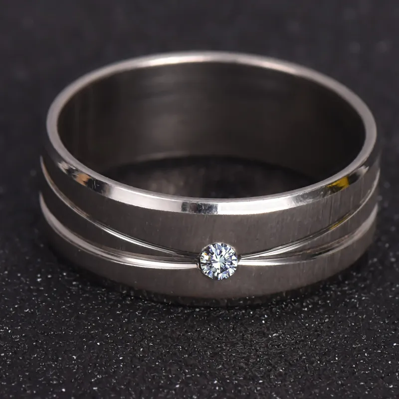 Посеребренная Кольца со стразами полированный белого золота из нержавейки для