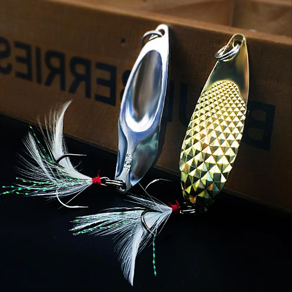 

4pcs 6.4cm/7.5cm High Quality Artificial Fishing Spoons Baits Metal Hard Leech Sequins Bass Fishing Lures Accessories