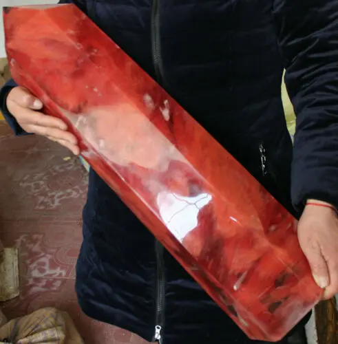 57.5LB 2" огромный, гигантский красный плавильный кварцевый кристалл точка полированный Исцеление